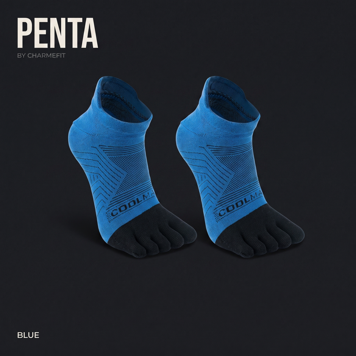 PENTA 01 Ankle COOLMAX - chaussette à cinq orteils, coloris Bleu