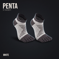 PENTA 01 Ankle COOLMAX - chaussette à cinq orteils, coloris Blanc