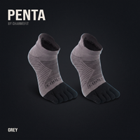 PENTA 01 Ankle COOLMAX - chaussette à cinq orteils, coloris Gris