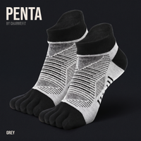 PENTA 02 No Show COOLMAX - chaussette à cinq orteils, coloris Gris