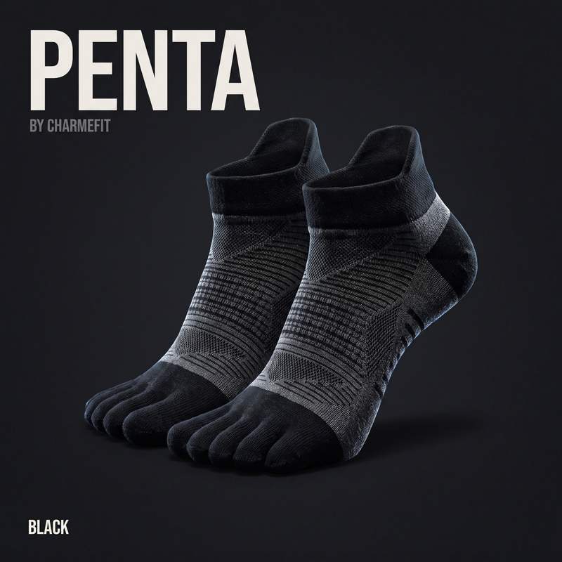 PENTA 02 No Show COOLMAX - chaussette à cinq orteils, coloris Noir