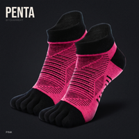 PENTA 02 No Show COOLMAX - chaussette à cinq orteils, coloris Rose