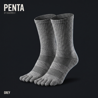 PENTA 04 Crew Épais - chaussette à cinq orteils tige haute, coloris Gris