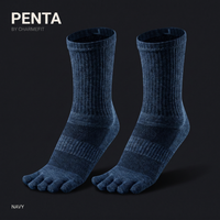 PENTA 04 Crew Épais - chaussette à cinq orteils tige haute, coloris Marine